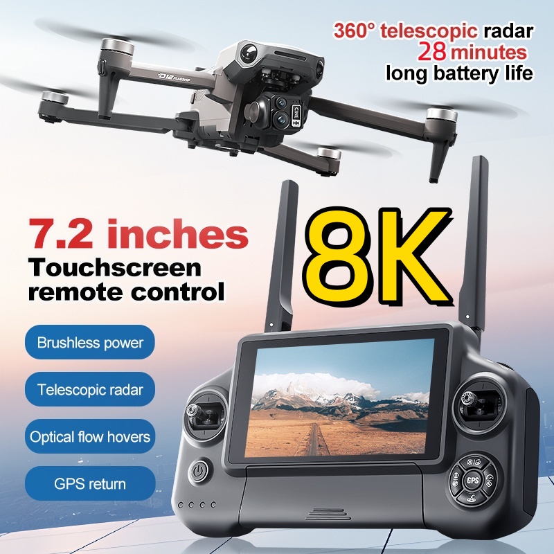 Drone Camera Lens - Dron RC z 3-osiowym gimbalem 8K,
