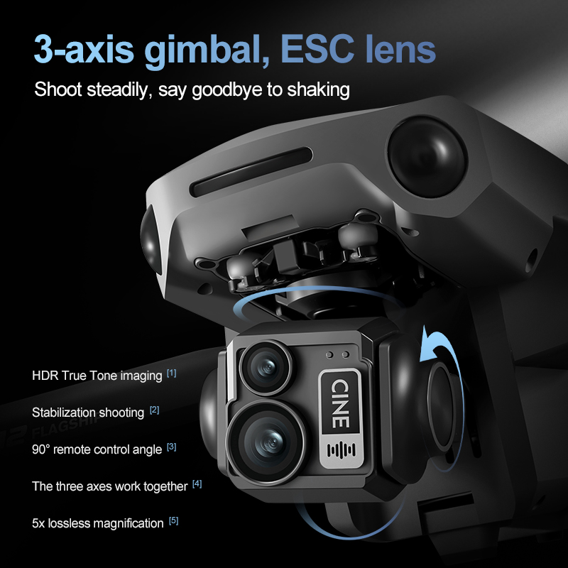 Dron RC z 3-osiowym gimbalem 8 – Drone Camera Lens recenzja i cena